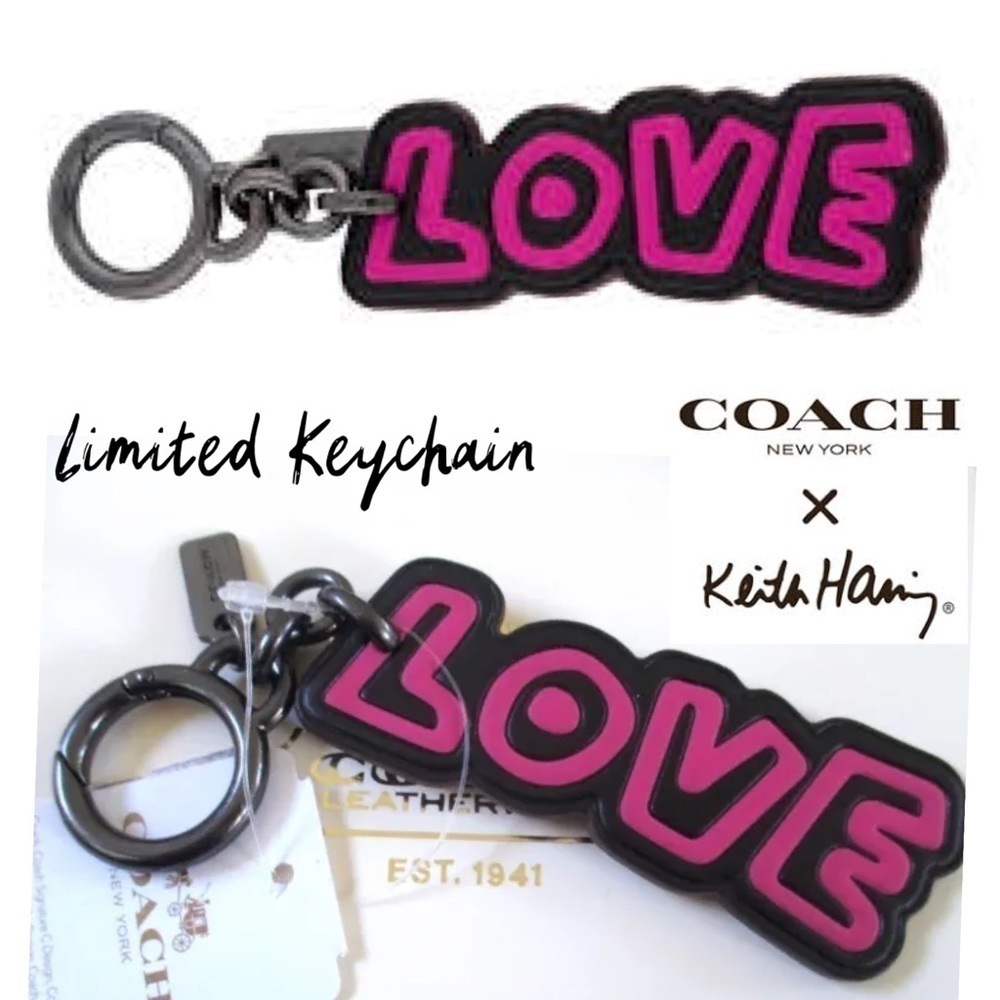 Coach Keith Haring LOVE Keychain Fob Limited Edition - Picture 3 of 8